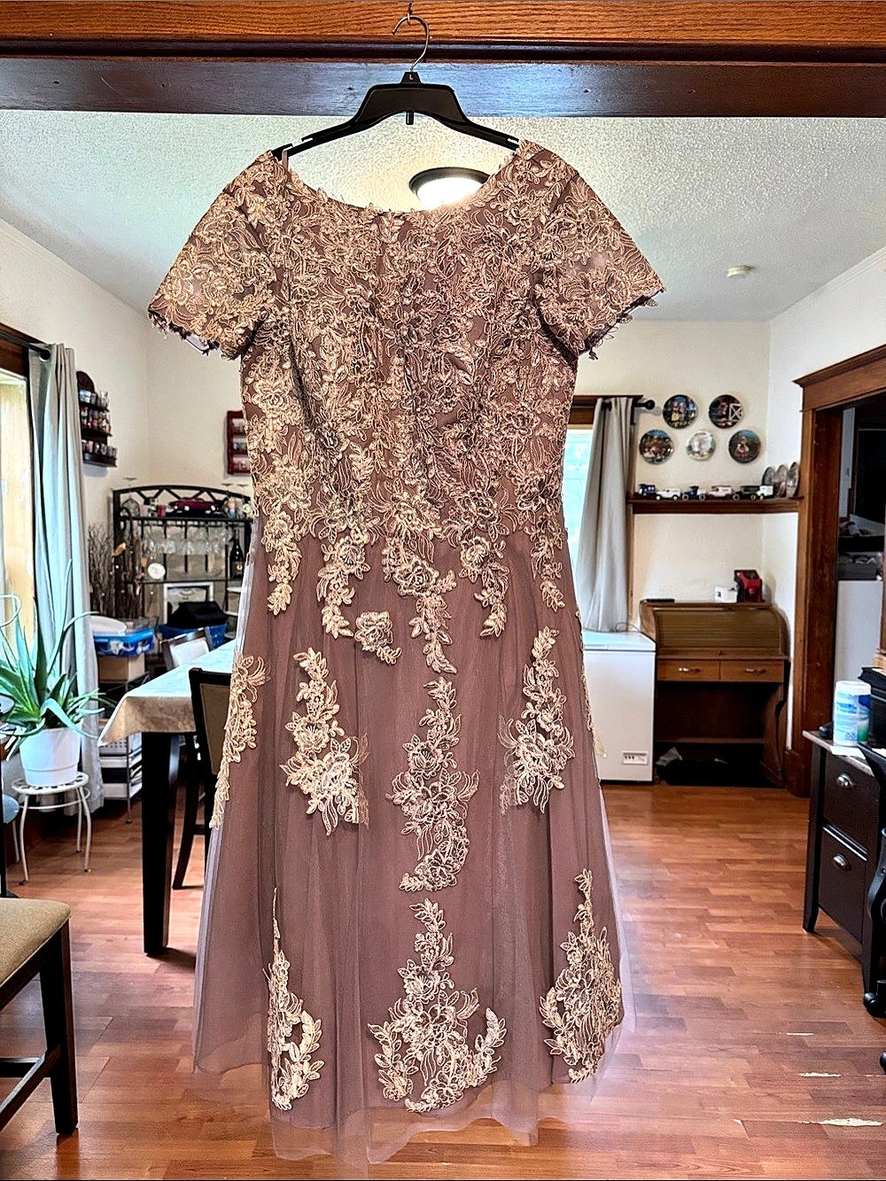 HEBEOS Floral Embroidered Midi Dress NWT
